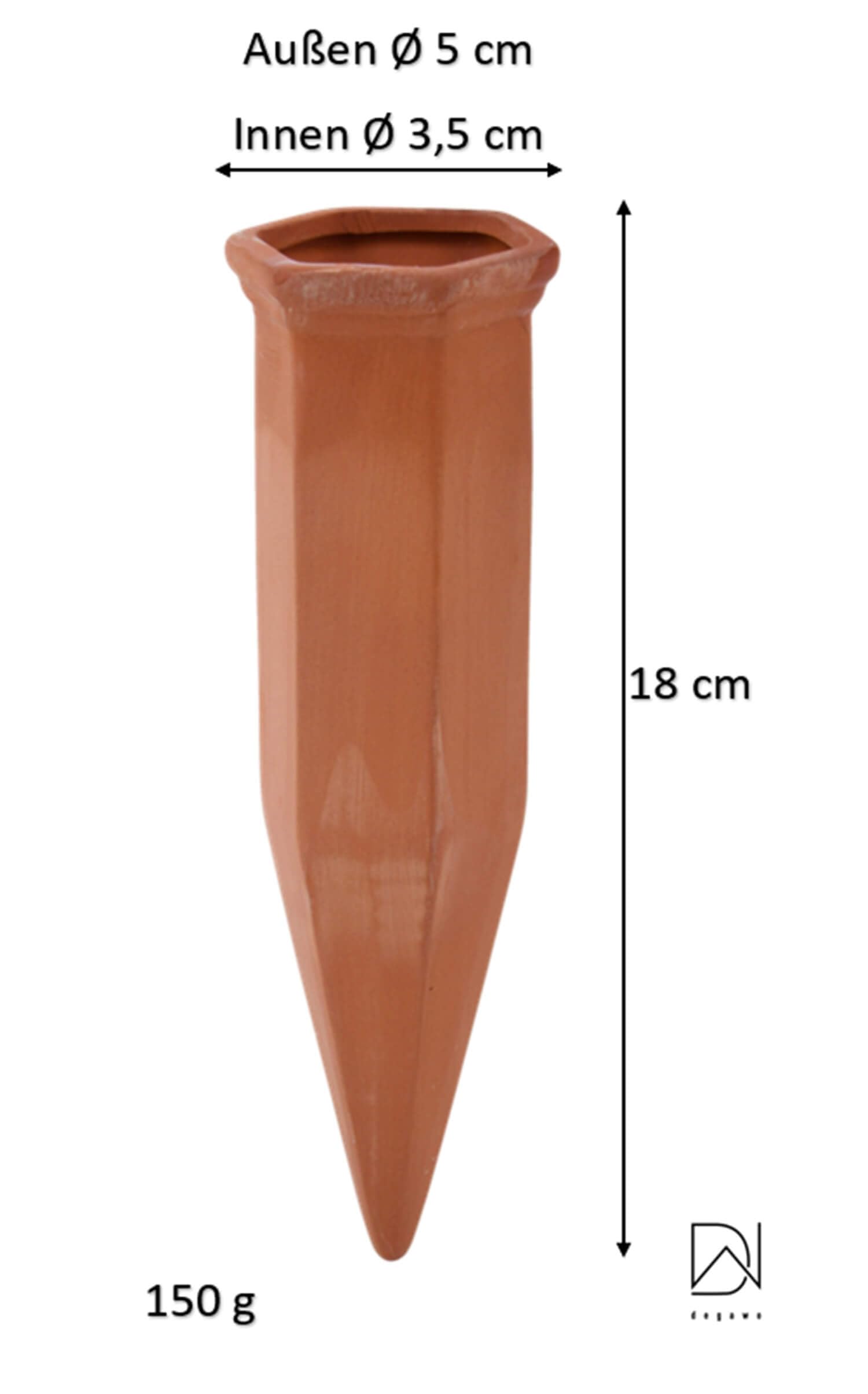 degawo Zestaw 20 kołków nawadniających – terakota, na butelki, Ø 5 cm, długość: 18 cm