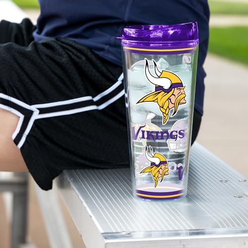 Image of Rico Industries NFL Football Minnesota Vikings Double Wall 20oz Tritan Tumbler