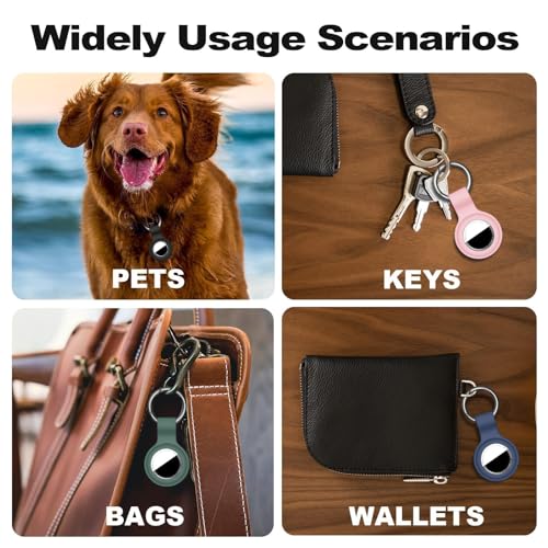 24 pack compatible with airtag holder keychain silicone key ring for air tagholder cases tags chain for apple for air tag gps item finders accessories blackpinkdark greendark blue
