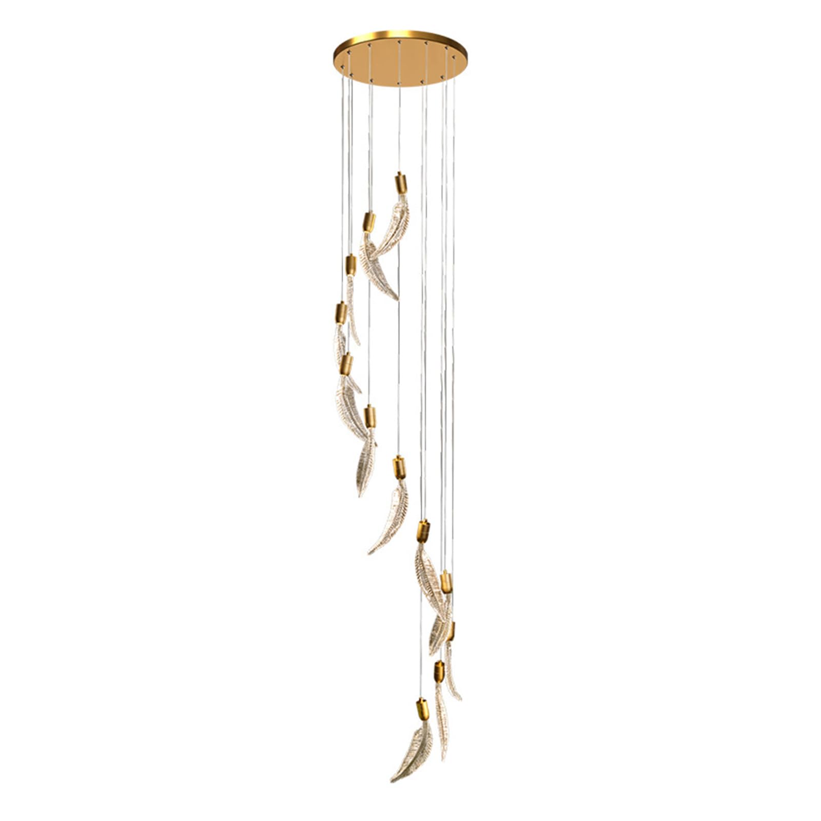 KXEcoLife LED Chandelier, 12 Glass Ball 84W Staircase Pendant Light, Creative Long Hanging Lights, Adjustable Length Chandeliers, Modern Ceiling Lights in The Villa, Stairwells and Living Ro