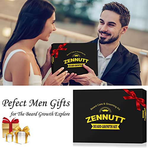 Zennutt Beard Growth Kit,Beard Kit,Beard Grooming Kit W/Beard Wash,2 Pack Beard Growth Oil,Beard Balm,Brush,Comb,Scissors Beard Care Kit For Men Stuff,Unique Christmas Gift Set (Beard Kit) #TOP5