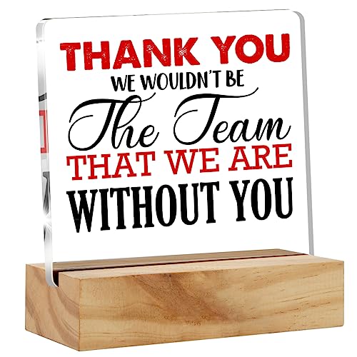 Acrylic Desk Plaque Sign - Appreciation & Thank You Gift for Boss, Lady or Gentleman - Wooden Stand - Home Office Desk Decor