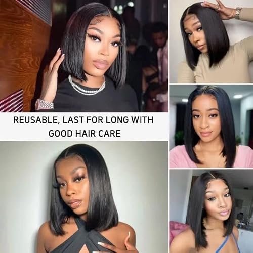 Aisaide Short Bob U Part Wigs For Black Women U Part Bob Wig Short Bob Straight Half U Part Wig Bob No Leave Out Thin Part Wig Glueless Wigs Upgrade U Part Wig Synthetic Black U Part Half Wig U Shape Wig 12Inch 1B #TOP7