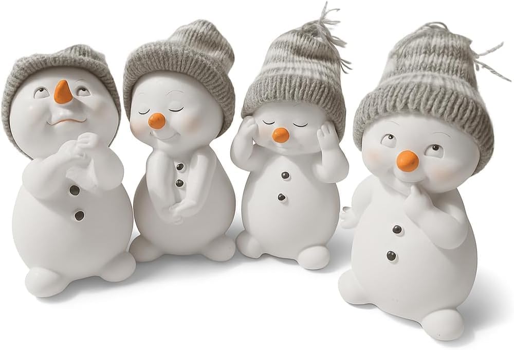Christmas decoration Decorative figures Snowman in a set of 4 dimensions ca. 6x6x11 cm