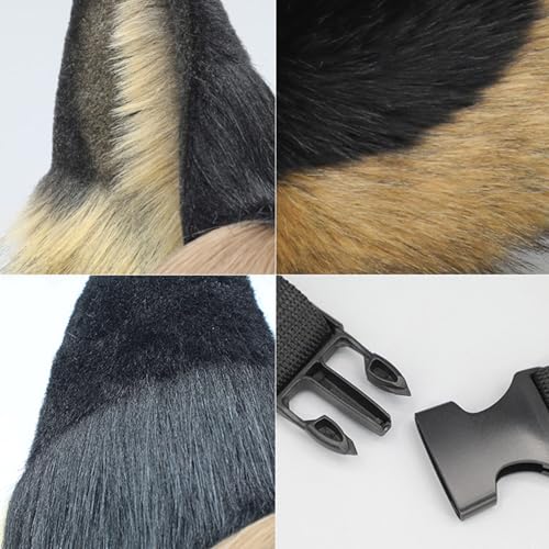 Queue de loup et oreilles en fausse fourrure pelucheuse aux finitions soignées - 5