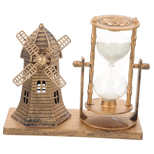 CORHAD Decoración Vintage Faro Creativo con Reloj de Arena Adorno de Escritorio Estable y Compacto para Oficina y Hogar Centro Decorativo Retro Elegante y Funcional