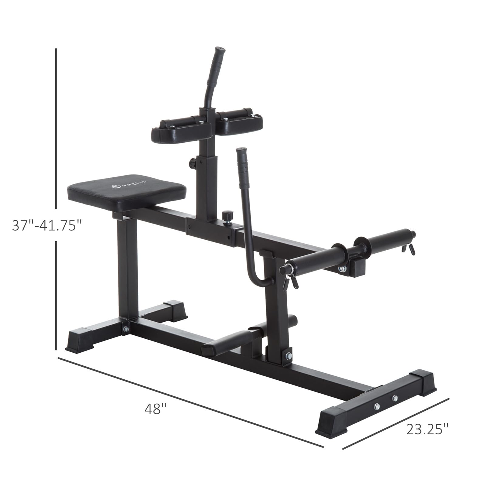 AVGVLIJ JSQ Black Alloy Steel Calf Raise Machine, Leg Machine, 440lbs Max Weight, Fixed Handles, Weight Plates