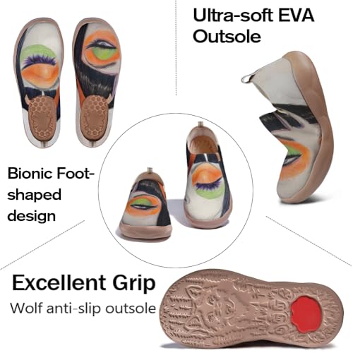 Mens Lightweight Travel Shoes Breathable Sneakers Slip On Comfortable Knit Art Painted Casual Loafers3