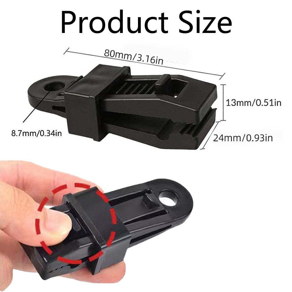 10 Stück Planenclips Für Outdoor-Camping – Robuste Zeltclips Mit Verriegelungsgriff, Schwarz, Für Planen, Vordächer & Poolabdeckungen
