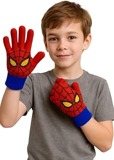 VINSON Kids Riding Gloves, Red Hero Cartoon Print Outdoor Thermal Anti-Slip Palm Design, for Age 3-9 Years | Outdoor & Sch... Price In India