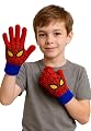 VINSON Kids Riding Gloves, Red Hero Cartoon Print Outdoor Thermal Anti-Slip Palm Design, for (3-4 Years) (Red)