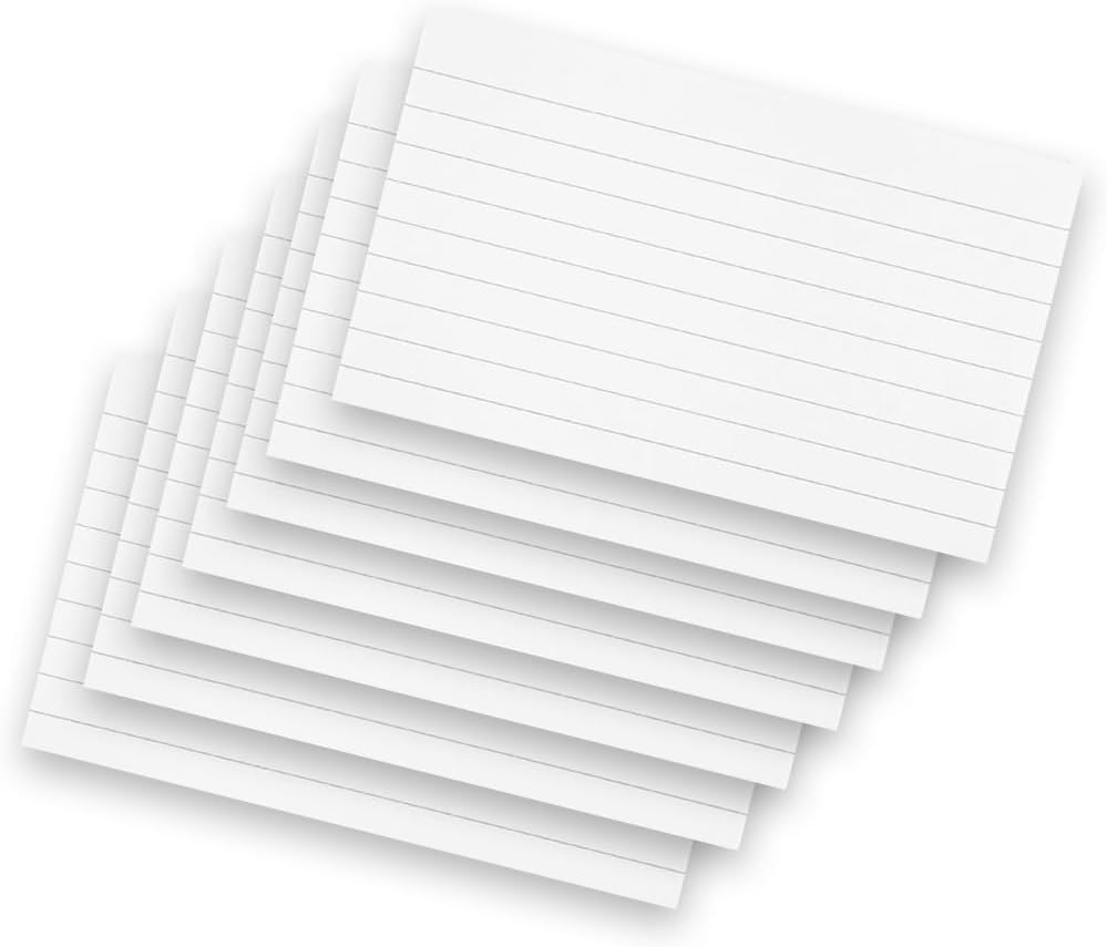 ZINNIAUK 400 x White Records Cards 5 x 3 Inch | Includes Ruled Revesion Cards | Useful in Study, Notes, Revision, Flashcards, Office & School Exams | Durable and Easy to Write โ image 1