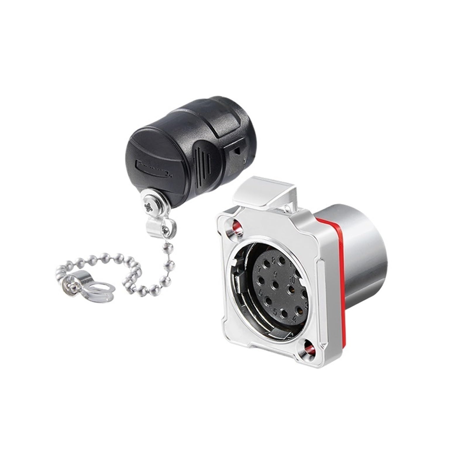 QAZXSEMUI BD24 Metal Aviation Plug Socket 10-core Quick-plug Power Signal IP68 Industrial Connector(Female socket)