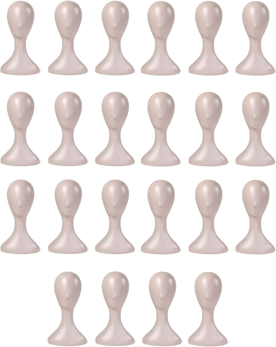 16 Inch Studio Limited Professional Plastic Mannequin Head Durable Women Model Wig Head Stand Torso Styling Making Display Holder with Jack for Wigs, Hat, Mask, Headdress, Necklace (Nude, 22 Pack)