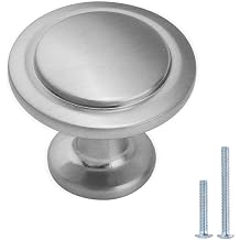 Brushed Satin Nickel Kitchen Cabinet Knobs Modern Round Pulls Hardware for Drawer Dresser 1-1/4 inch Diameter, 10 Pack