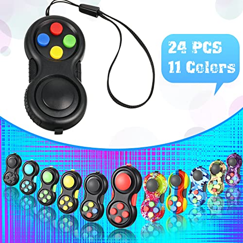 24 Pcs Fidget Pad Sensory Toys, Fidget Controller Game Pad Fidget Clicker For Adult Anxiety And Stress Relief Stocking Stuffers #TOP2