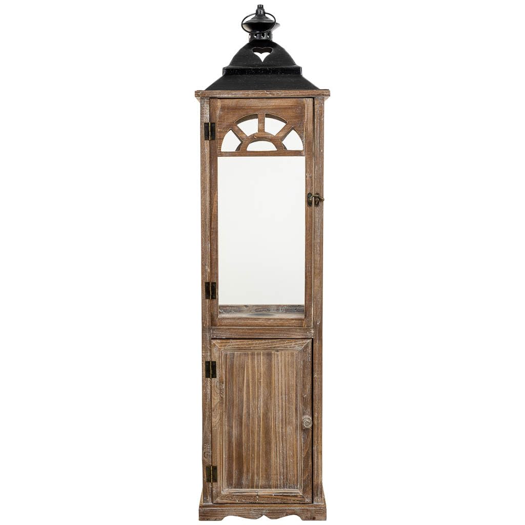Farol de Madera marrón 26x26x102.5h cm