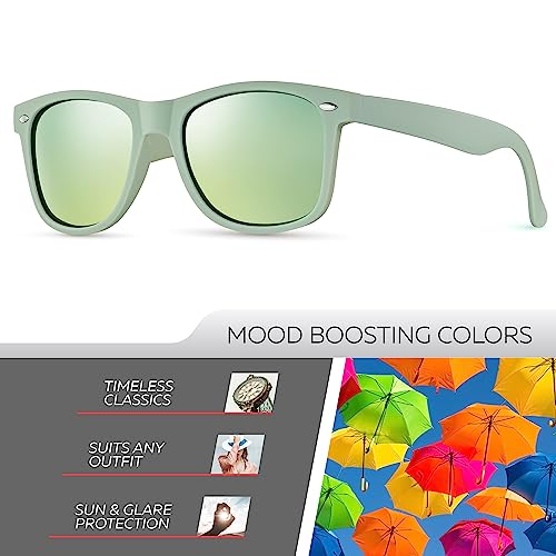 Image of Retro Rewind Polarized Sunglasses for Women Men - UV400 Classic Square Vintage Shades Trendy Unisex Sun Glasses