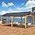 Domi 12’ x 20’ Hardtop Gazebo, Wooden Coated Aluminum Frame Canopy with Galvanized Steel Gable Roof, Outdoor Permanent Metal Pavilion for Patio, Deck and Lawn