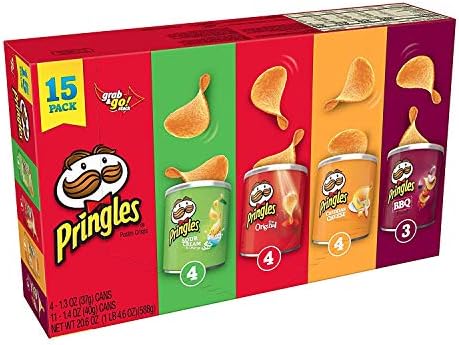 Potato Crisps Chips, Lunch Snacks, Office and Kids Snacks, Grab and Go Snack Packs, Variety Pack, 20.6oz Box (15 Cans)