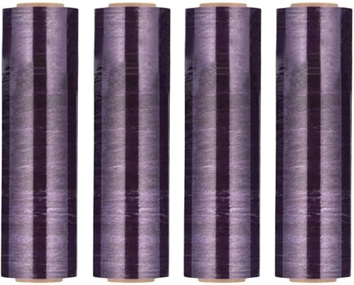 Miniatura 2 de PSBM - Rollo de película elástica color morado, paquete de 4, 18 pulgadas x 1500 pies, calibre 63, rollos de película elástica teñidatransparente