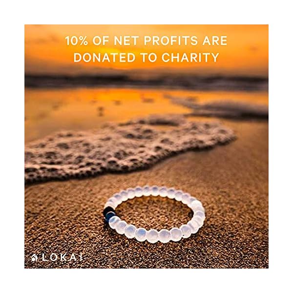 Lokai-Classic-Bracelet Lokai Beaded Bracelets for Women & Men, Classic Clear Style - Mental Health Awareness Bracelet Encourages Mental Wellness Slides-On for Comfortable Fit - Silicone Stretch Bead Bracelet Jewelry