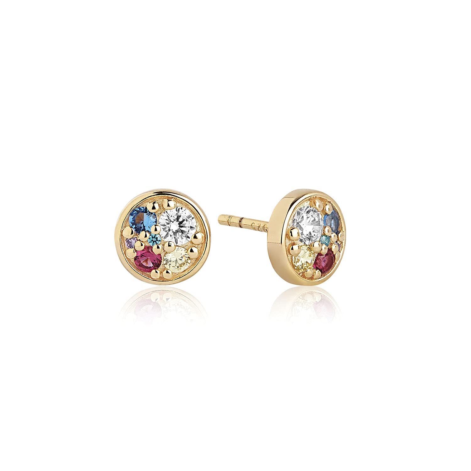 Sif JakobsEarrings Novara Piccolo - 925 Sterling Silver with 18k Gold Plating and Zirconia