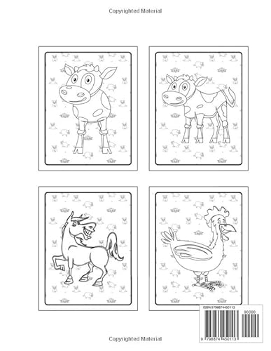 Farm Coloring Book: Simple and Fun Designs Cows, Chickens, Horses, Ducks and more