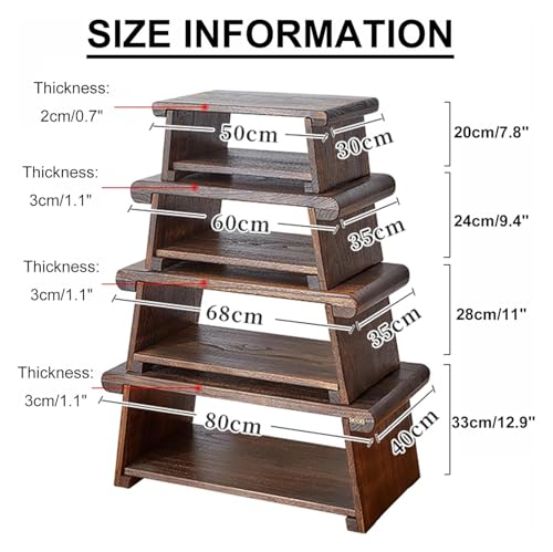 Table Basse Japonaise Pliante 2 Niveaux Marron Foncé 68cm - 7