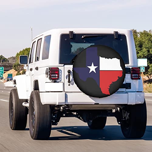 Image of Texas Flag Spare Tire Cover Dust-Proof Wheel Tire Cover Fit Trailer, RV, SUV and Many Vehicle (14, 15, 16, 17 Inch)