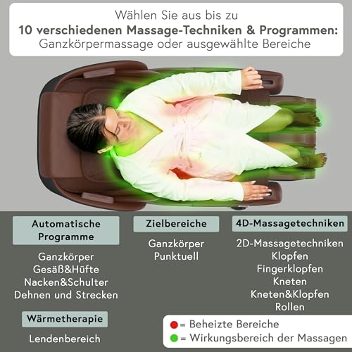 LUX Massagesessel +Bodyscann +Wärmetherapie +Airbag +Bluetooth +Ganzkörper +Zero Gravity, 11 Programme, Shiatsu -Massagesesselwelt | Dunkelgrau/Braun – Bild 5