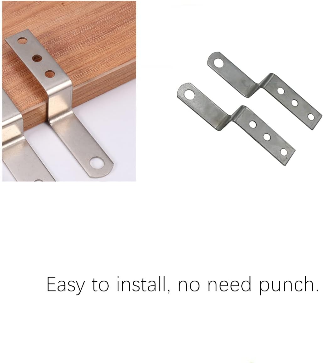 Right Angle Z Shaped Corner Bracket, 10PCS Right Angle Z Shaped Corner Bracket for Furniture Shelf, Metal Brackets, Z Shape Furniture Support Bracket with Screws