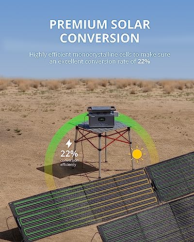 Growatt 200W Portable Solar Panel For Power Station, 24V Foldable Solar Charger With Adjustable Kickstands, Mc4 Connector, Water & Dustproof For Outdoor Camping Rv Off Grid System #TOP1
