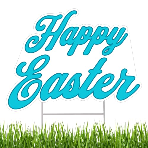 Happy Easter Classic Yard Sign Home Decor Lawn Decoration With Stakes Easter Bunny Die Cut