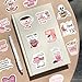 100Pcs Cute Coffee Stickers, Funny Coffee Stickers for Water Bottles, Waterproof Vinyl Decals for Laptop Kindle Scrapbook Computer Party Supplies (Pink&Coffee)