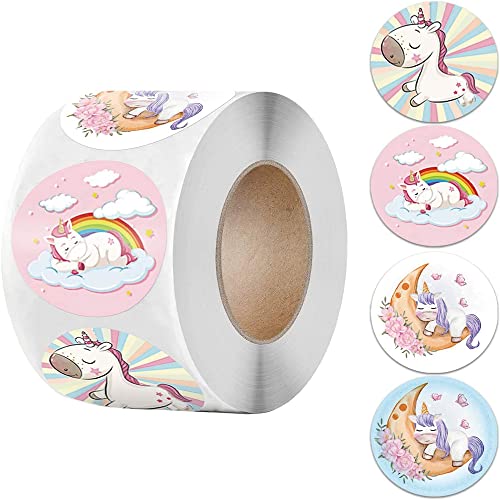 Pegatinas de Unicornio,Unicornio Reward Sticker 500 Etiqueta Autoadhesiva de Unicornio Escolares Motivational Stickers para Niños Regalo Fiesta Decoración