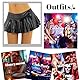 Damen Mini Lackleder Röcke Low Rise Ruffle Sex Leder Röcke Party & Club Kostüme
