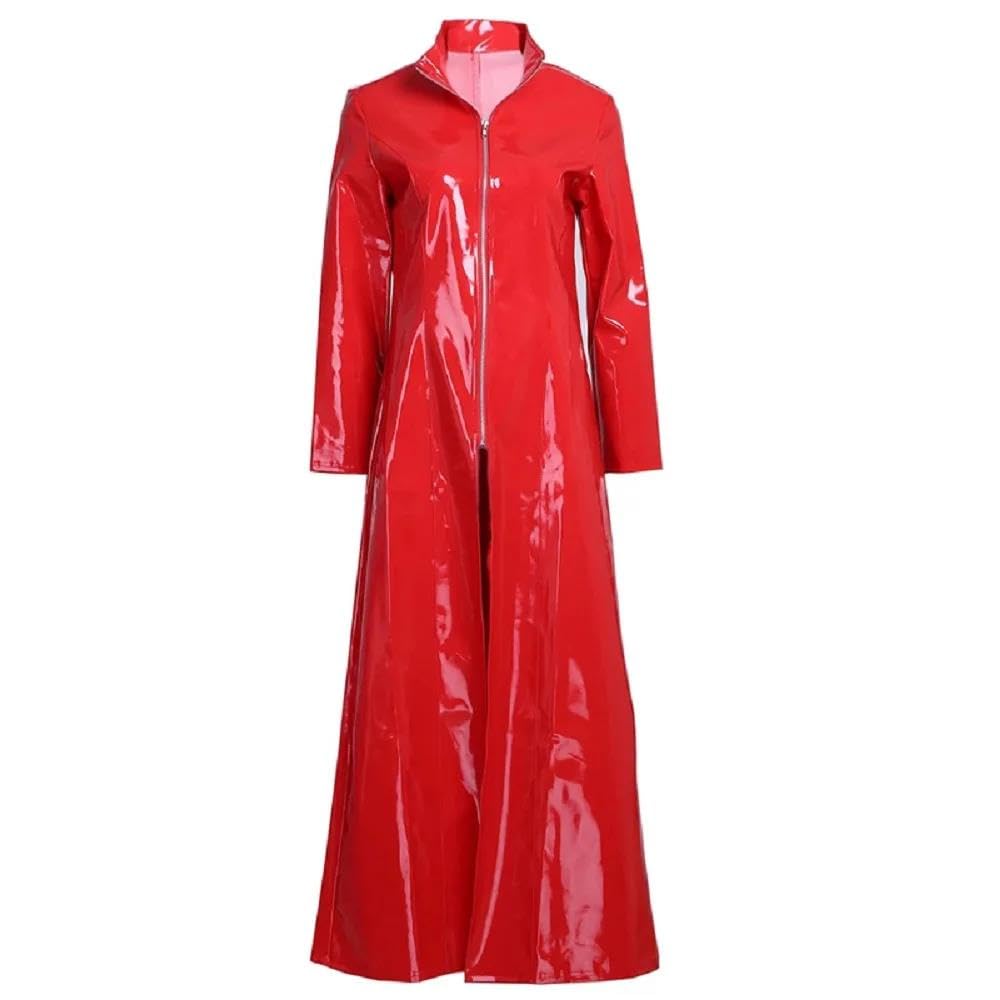 Lencería Sexy Mujer Vestido Maxi De Manga Larga Vestidos Largos con Cremallera Frontal