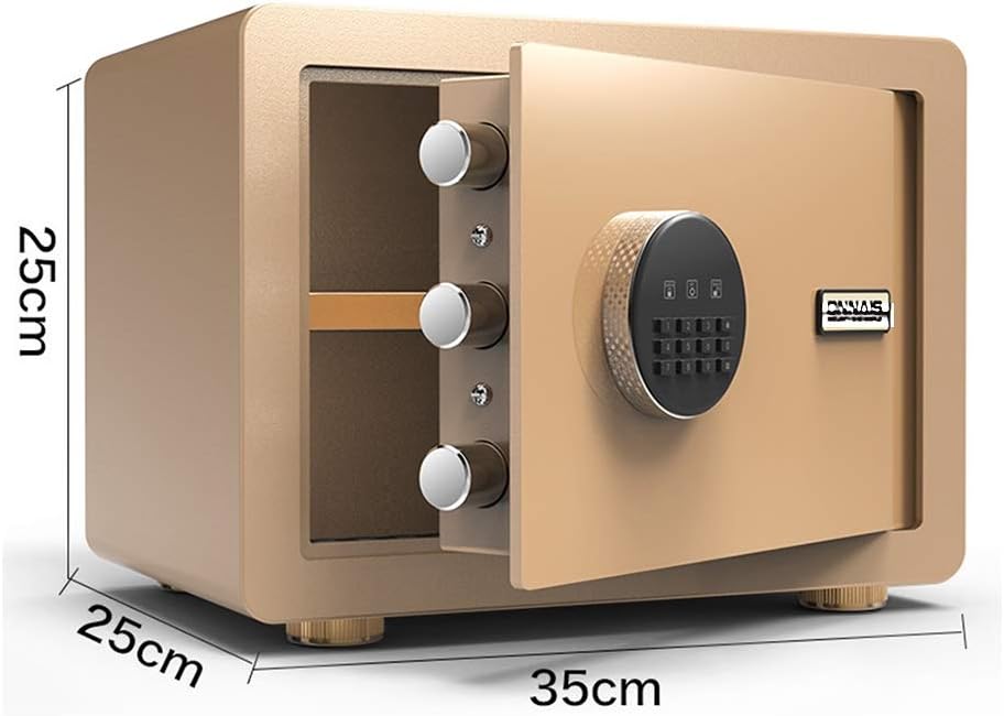 Box, Electronic With Code & Emergency Override Keys Built-in Alarm, Wall or Floor Mounted Jewelry Money For Home Office Hotel Safe Cabinet