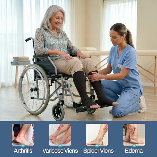 Image of TheraMagic Zipper Compression Socks for Men & Women, 20-30mmHg Closed Toe Graduated Zippered Compression Stocking