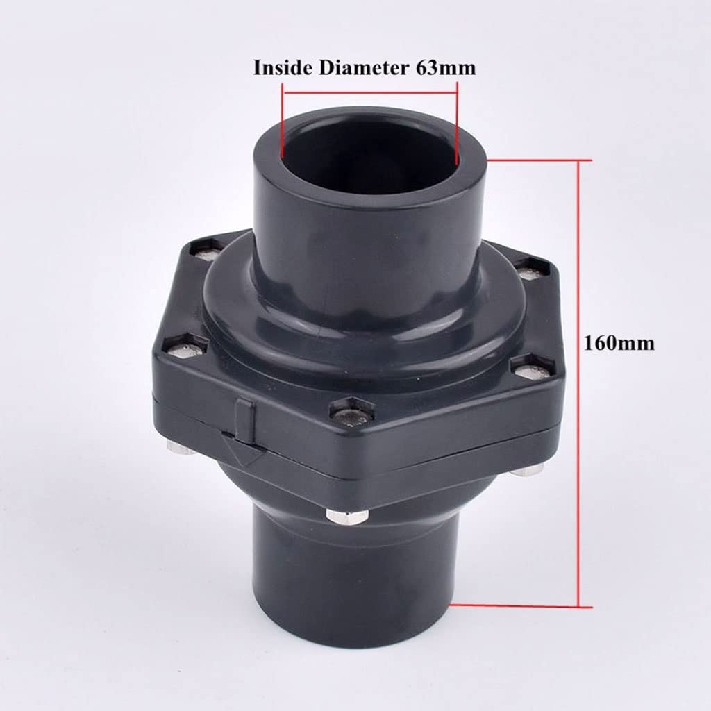 PE Válvula de bola Conector de tubería UPVC Flap Válvula de retención Plástico, for alcantarillado Tubería de drenaje Bomba de agua Antirreflujo Antiolor Válvula de retención Conector (Size : ID 50mm)