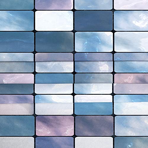 Becan Mosaic Shower Curtain, Modern Mosaic Geometric Seamless Tiles Design Patchwork Artwork Polyester Fabric Layer Thickening Shower Curtain 72X72Inches #TOP4