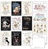 Lustige Postkarten im Set von 12 Stück. 12 verschiedene Sprüche zum Thema Hund, Leben mit Hund, Frauchen, Herrchen, Hundenarren, Pfotenliebe.
