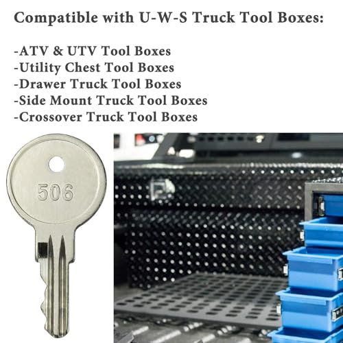 Image of 4-Pack CH506 Replacement Keys for Truck Tool Box RV Compartment Lock Keys Silver Code 506