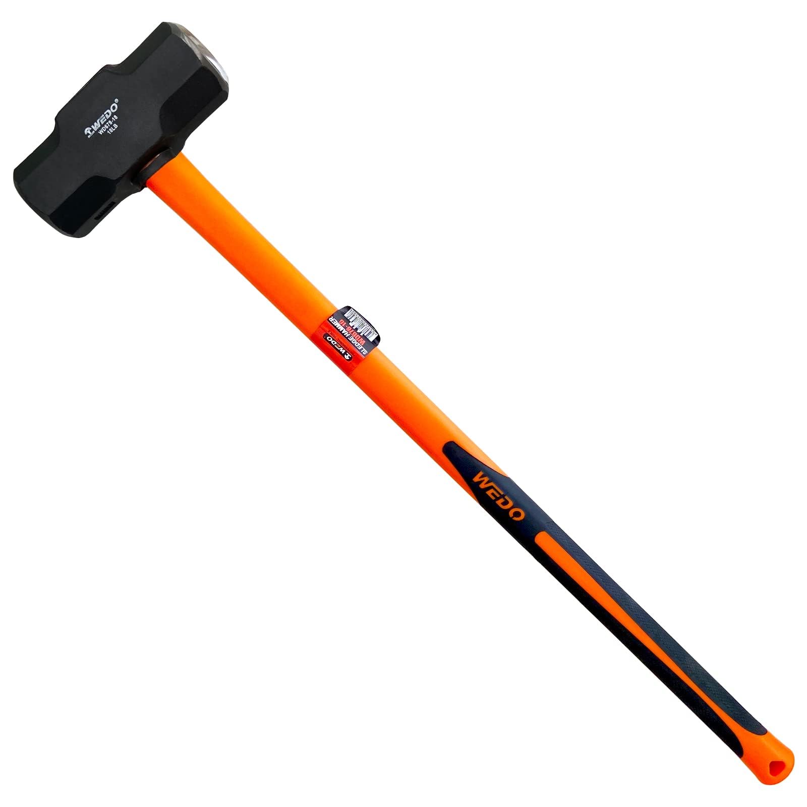 WEDO Marteau de 8,2 kg avec manche en fibre de verre, marteau de club, marteau de perçage, marteau de fissuration, marteau en acier à haute teneur en carbone, longueur 894 mm, résistant aux chocs