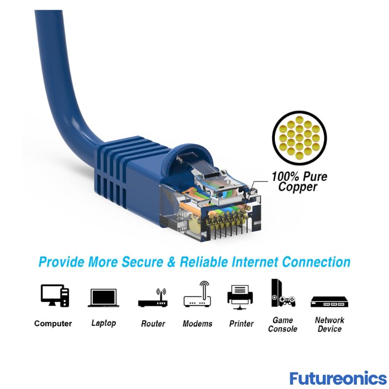 Cable Ethernet Cat 6 100 pies azul UTP pack 10 miniatura 3