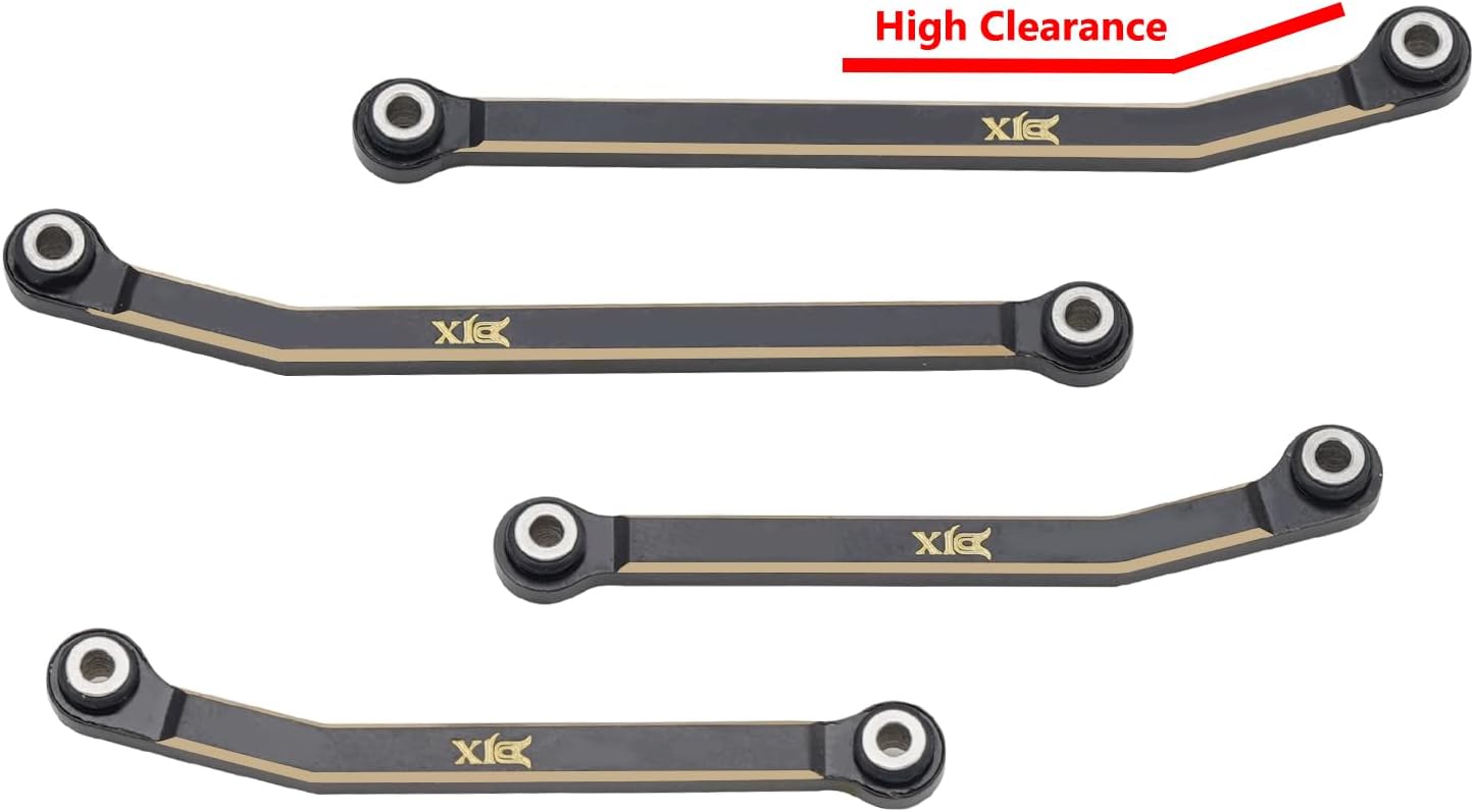 DJX CNC Machine Brass High Clearance Chassis Steering Links Set 10pcs Set for 1/18 RC Crawler Car HPI Venture18 Upgrades Parts