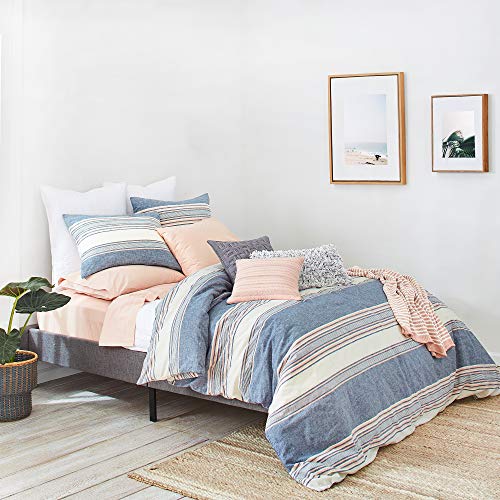 Splendid Home Tuscan Stripe Yarn Dyed Cotton Blend 3-Piece Comforter Set, King, Navy #TOP2
