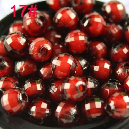 8Mm 10Mm 12Mm Color Round Ball Loose Spacer Beads Sew On Acrylic Beads Diy Beaded Braided Beads Jewelry Making Toys - (Color: Color 17 / Size: 100Pcs 10Mm)
