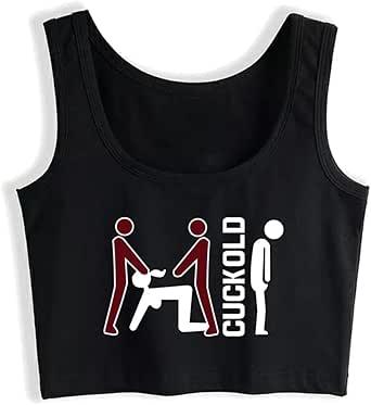Amazon.com: Bad Man Left Out Cuckold Threesome Design Sexy Fit Crop Top
